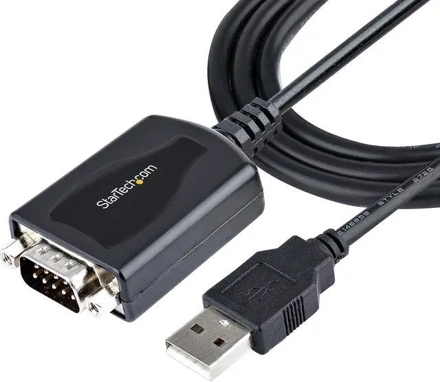 Alt view image 2 of 6 - StarTech.com 3ft (1m) USB to Serial Cable with COM Port Retention - DB9 Male RS232 to USB Converter  1P3FPC-USB-SERIAL