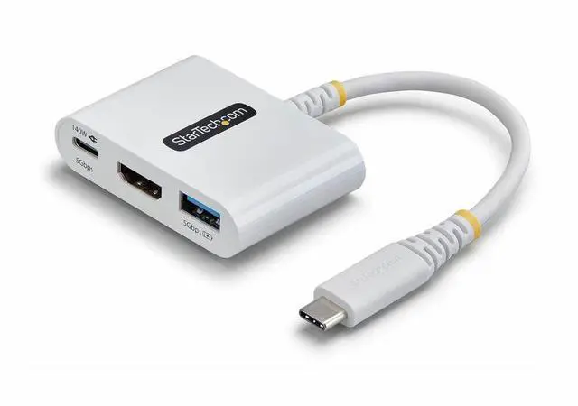 Alt view image 2 of 10 - StarTech USB-C to HDMI Multiport Adapter with 140W PD Charging - 4K 60Hz HDMI - USB 5Gbps Hub - Mini Dock - 168W-USBC-MULTIPORT