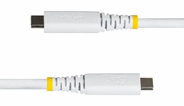 Alt view image 2 of 2 - StarTech 3ft USB4 Cable 40Gbps, USB-IF Certified USB-C Cable, 240W, 8K 60Hz/4K 240Hz DP2.1, Thunderbolt 4 Compatible, White