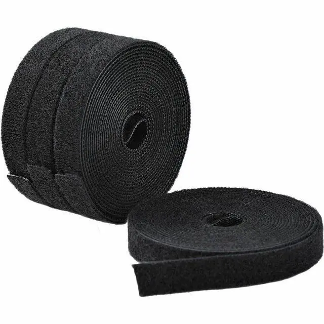 Main image of StarTech 4-pack 15ft (4.6m) Hook and Loop Roll, 0.5in Wide, Black, Cut-to-Size Reusable Cable Ties, Fastener Tape, Bulk Roll