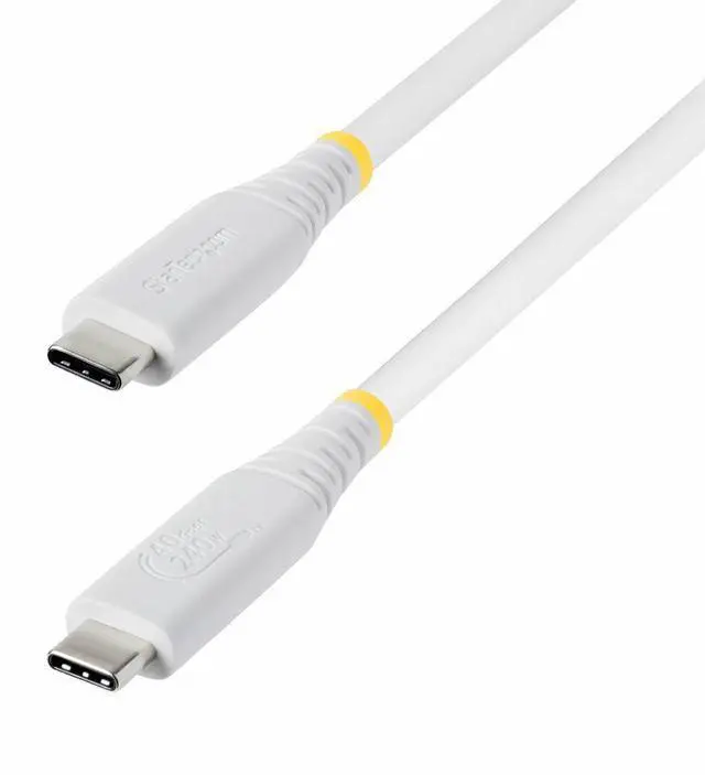 Main image of StarTech 1.5ft (45cm) USB4 Cable, 40Gbps, USB-IF Certified USB-C Cable, 240W, 8K 60Hz/4K 240Hz DP2.1, Thunderbolt 4 Compatible, White