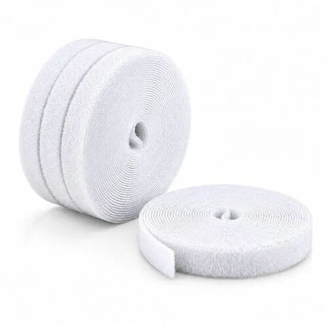 Main image of StarTech 4-pack 15ft (4.6m) Hook and Loop Roll - 0.5in Wide - White - Cut-to-Size Reusable Cable Ties - Fastener Tape - Bulk Roll - HKLP1505WH4PK