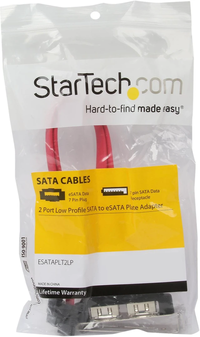 Alt view image 3 of 3 - StarTech.com ESATAPLT2LP 1 ft. 2 Port Low Profile SATA to eSATA Plate Adapter