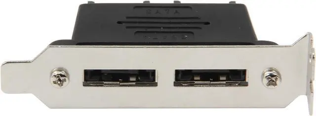 Alt view image 2 of 6 - StarTech.com ESATAPLT2LPM 2-Port Low Profile SATA to eSATA Plate Adapter - F/M