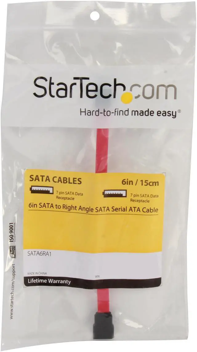 Alt view image 3 of 3 - StarTech.com SATA6RA1 6 in. SATA to Right Angle SATA Cable