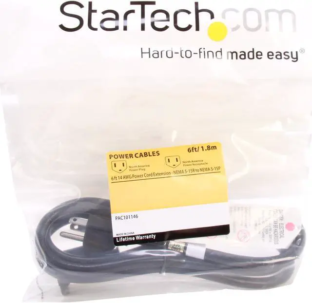 Alt view image 3 of 3 - StarTech.com Model PAC101146 6 ft. 14 AWG Extension Power Cord