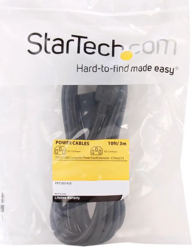 Alt view image 3 of 3 - StarTech.com Model PXT1001410 10 ft. 14 AWG Computer Extension Power Cord