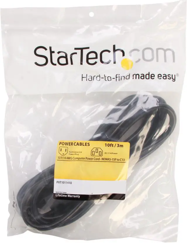 Alt view image 3 of 3 - StarTech.com Model PXT1011410 10 ft. 14 AWG Computer Power Cord