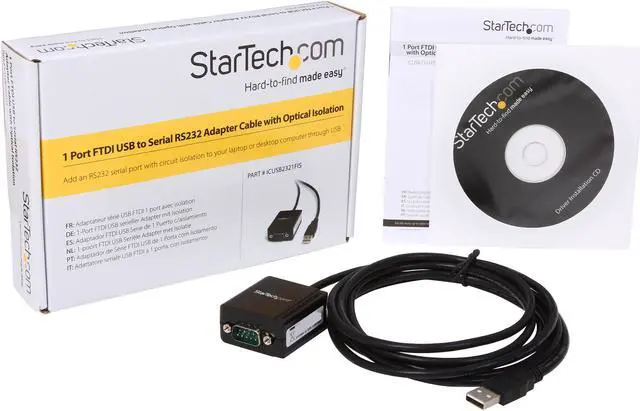 Alt view image 3 of 3 - StarTech.com ICUSB2321FIS USB to Serial Adapter - Optical Isolation - USB Powered - FTDI USB to Serial Adapter - USB to RS232 Adapter Cable