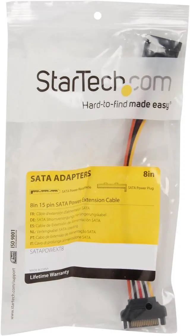 Alt view image 3 of 3 - StarTech.com SATAPOWEXT8 8 in. 15 pin SATA Power Extension Cable