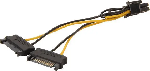 Alt view image 2 of 3 - StarTech.com SATPCIEX8ADP 6 in. 6in SATA Power to 8 Pin PCI Express Video Card Power Cable Adapter