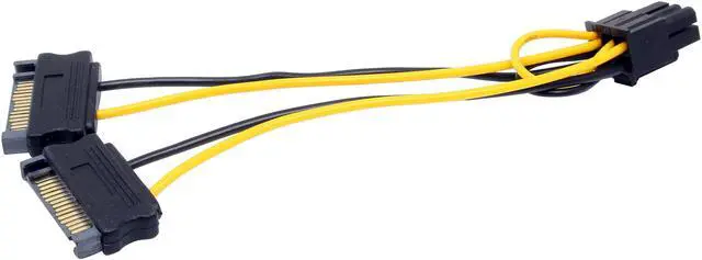 Alt view image 2 of 3 - StarTech.com SATPCIEXADAP 6 in. 6in SATA Power to 6 Pin PCI Express Video Card Power Cable Adapter