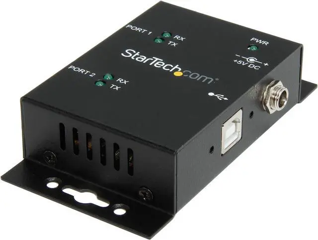 Main image of StarTech.com ICUSB2322I USB to Serial Adapter - 2 Port - Wall Mount - Din Rail Clips - Industrial - COM Port Retention - FTDI - DB9