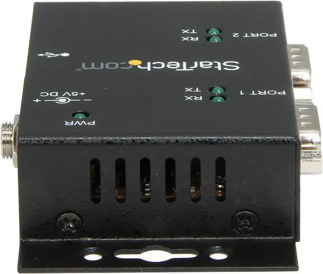 Alt view image 3 of 5 - StarTech.com ICUSB2322I USB to Serial Adapter - 2 Port - Wall Mount - Din Rail Clips - Industrial - COM Port Retention - FTDI - DB9