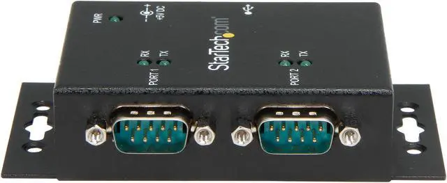 Alt view image 4 of 5 - StarTech.com ICUSB2322I USB to Serial Adapter - 2 Port - Wall Mount - Din Rail Clips - Industrial - COM Port Retention - FTDI - DB9