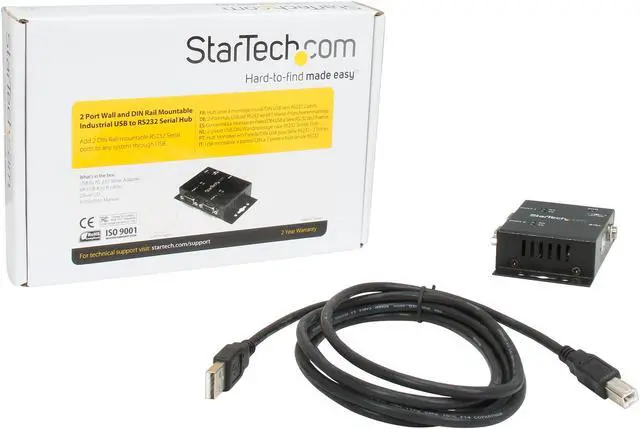 Alt view image 5 of 5 - StarTech.com ICUSB2322I USB to Serial Adapter - 2 Port - Wall Mount - Din Rail Clips - Industrial - COM Port Retention - FTDI - DB9