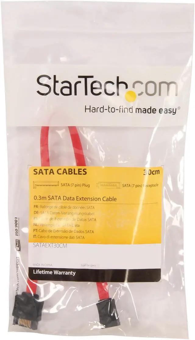 Alt view image 3 of 3 - StarTech.com SATAEXT30CM 11.8 in. SATA Extension Cable Male to Female