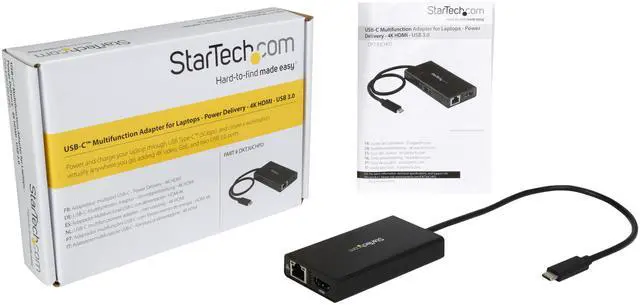 Alt view image 3 of 3 - StarTech.com DKT30CHPD USB-C Multiport Adapter with 4K HDMI - 2x USB-A Ports - 60W PD - Black