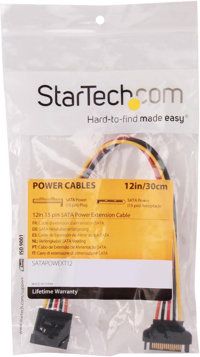 StarTech.com 12in 15 pin SATA Power Extension Cable - SATA Power Extender -  SATAPOWEXT12 - Power Cables 