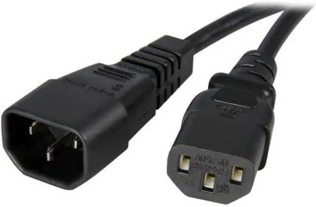 Main image of StarTech.com 3 ft 14AWG Computer Power Cord Extension - C14 to C13 Power Cable