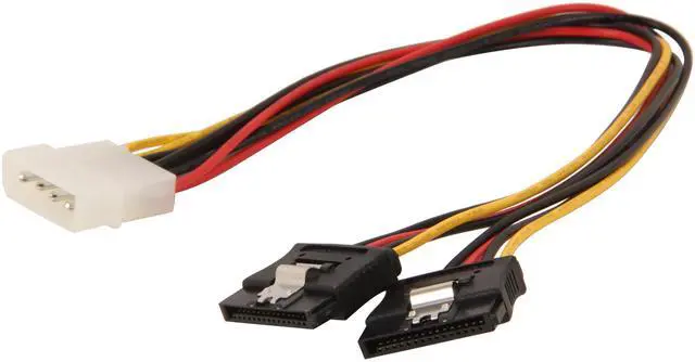 Alt view image 2 of 3 - StarTech.com PYO2LP4LSATA 1 ft. LP4 to 2x Latching SATA Power Y Cable Splitter Adapter - 4 Pin Molex to Dual SATA