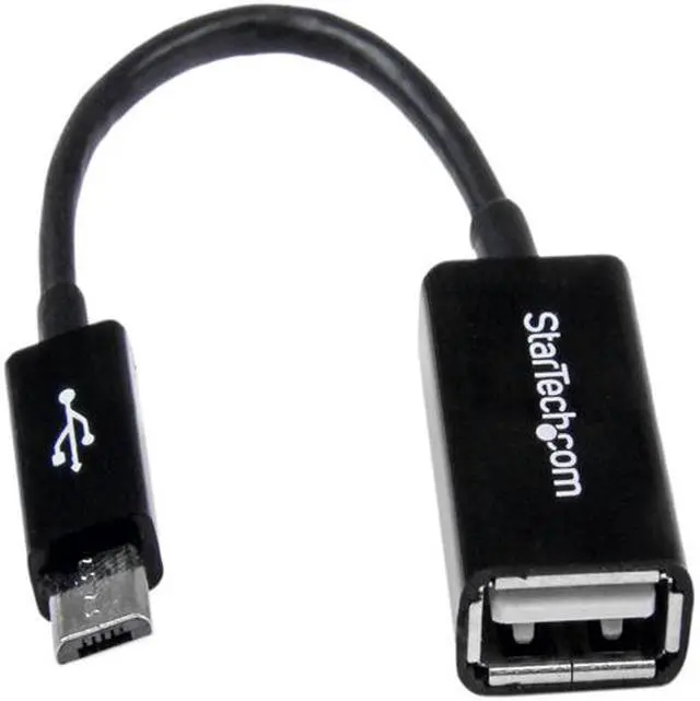 Main image of StarTech.com UUSBOTG 5in Micro USB to USB OTG Host Adapter - Micro USB Male to USB A Female On-The-GO Host Cable Adapter