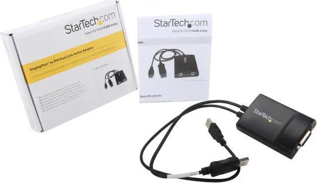 Alt view image 3 of 3 - StarTech.com DP2DVID2 DisplayPort to DVI Dual Link Active Adapter Converter - DP to Dual Link DVI-D Active Adapter - 2560x1600