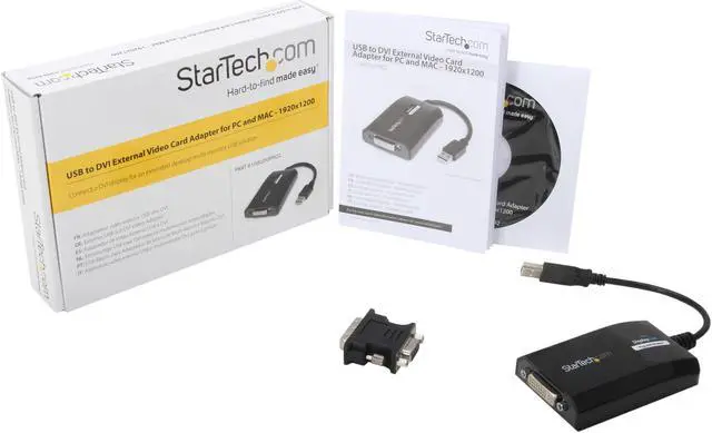 Alt view image 4 of 4 - StarTech.com USB2DVIPRO2 USB to DVI Adapter - External USB Video Graphics Card for PC and MAC- 1920x1200