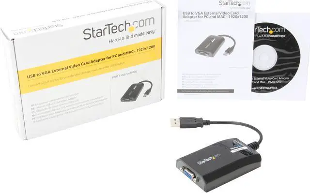 Alt view image 4 of 3 - StarTech.com USB2VGAPRO2 USB to VGA Adapter - External USB Video Graphics Card for PC and MAC- 1920x1200 - Display Adapter