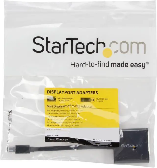 Alt view image 3 of 3 - StarTech.com MDP2DVI3 Mini DisplayPort to DVI Adapter - 1920x1200 - 1080p - Dongle - Monitor Adapter - Mini DisplayPort Adapter - Mini DP to DVI
