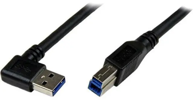 Main image of StarTech.com 1m Black SuperSpeed USB 3.0 Cable - Right Angle A to B - M/M