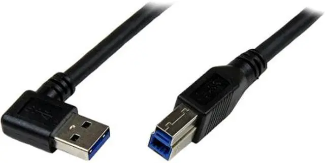 Main image of StarTech.com 2m Black SuperSpeed USB 3.0 Cable - Right Angle A to B - M/M
