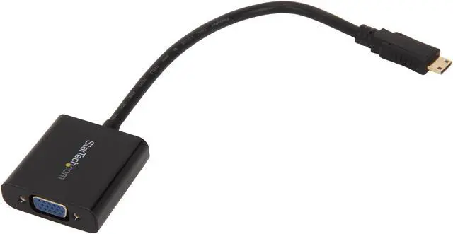 Alt view image 2 of 3 - StarTech.com MNHD2VGAE2 Mini HDMI to VGA Adapter Converter for Digital Still Camera / Video Camera - 1920x1080 - Mini HDMI Male to VGA HD15 Female