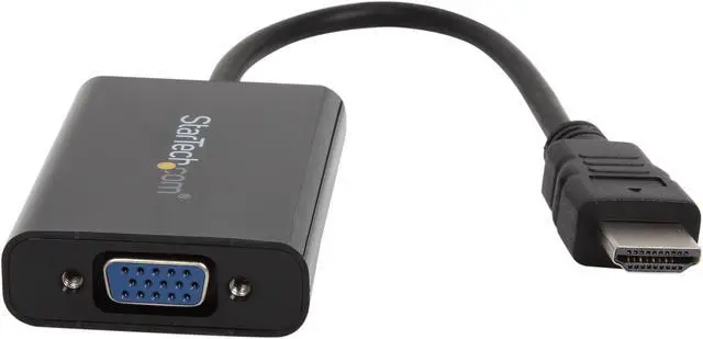 Alt view image 2 of 5 - StarTech.com HD2VGAA2 HDMI to VGA Adapter - With Audio - 1080p - 1920 x 1200 - Black - HDMI Converter - VGA to HDMI Monitor Adapter