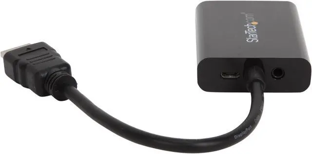 Alt view image 4 of 5 - StarTech.com HD2VGAA2 HDMI to VGA Adapter - With Audio - 1080p - 1920 x 1200 - Black - HDMI Converter - VGA to HDMI Monitor Adapter