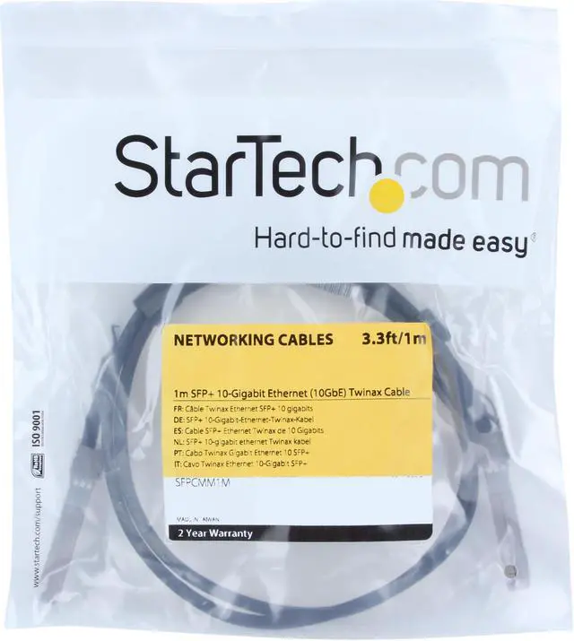Alt view image 3 of 3 - StarTech.com SFPCMM1M Cisco SFP-H10GB-CU1M Compatible SFP+ 10-Gigabit Ethernet Passive Twinax Direct Attach Cable - 1 m (3.3 ft)