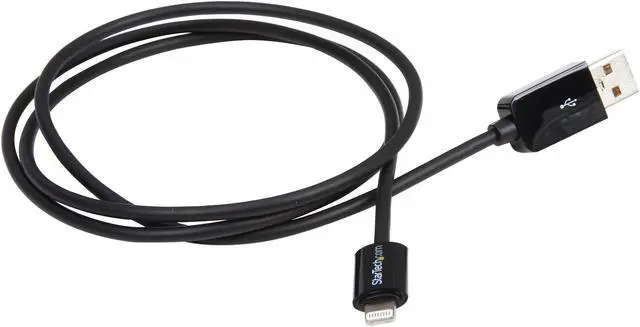 Alt view image 2 of 3 - StarTech.com USBLT1MB Black 1m (3ft) Black Apple 8-pin Lightning Connector to USB Cable for iPhone / iPod / iPad