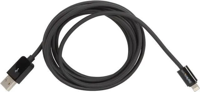 Alt view image 2 of 3 - StarTech USBLT2MB 2m (6 ft.) Long Black Apple 8-pin Lightning Connector to USB Cable for iPhone / iPod / iPad - Charge and Sync Cable