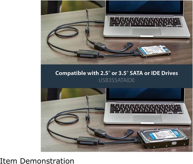  StarTech.com USB 3.0 to SATA IDE Adapter - 2.5in / 3.5in -  External Hard Drive to USB Converter – Hard Drive Transfer Cable  (USB3SSATAIDE) : Everything Else