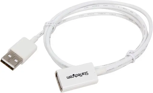 Alt view image 2 of 3 - StarTech USBEXTPAA1MW 3.28 ft White USB 2.0 Extension Cable A to A M-F
