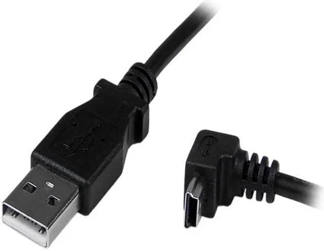 Alt view image 2 of 6 - StarTech USBAMB2MD 2m Mini USB A to Down Angle Mini B Cable - Black