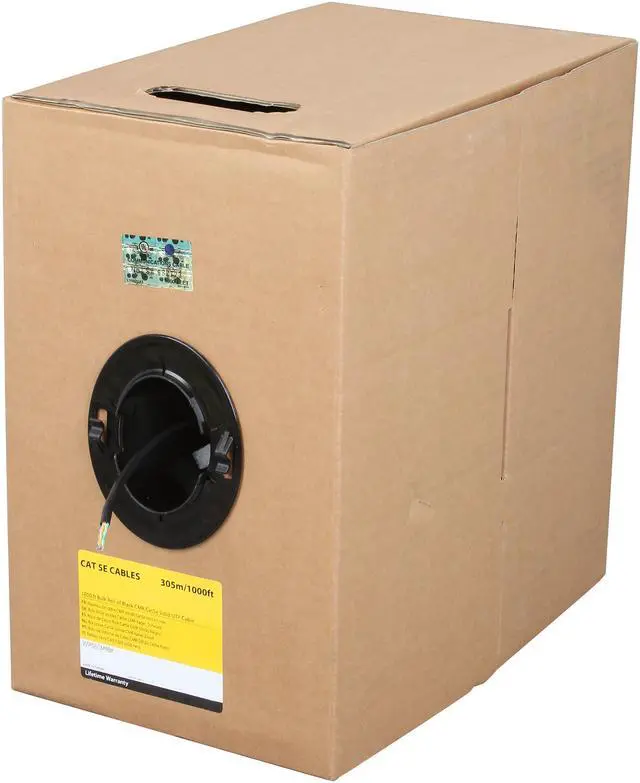 Alt view image 3 of 3 - StarTech.com WIR5ECMRBK 1000 ft Bulk Roll of Black CMR Cat5e Solid UTP Riser Cable - Cat 5e Riser Cable - Cat.5e CMR Ethernet Cable - 24 AWG - Black