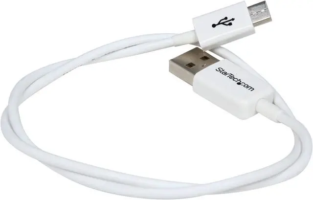 Alt view image 2 of 3 - StarTech USBPAUB50CMW 0.5m White Micro USB Cable - A to Micro B