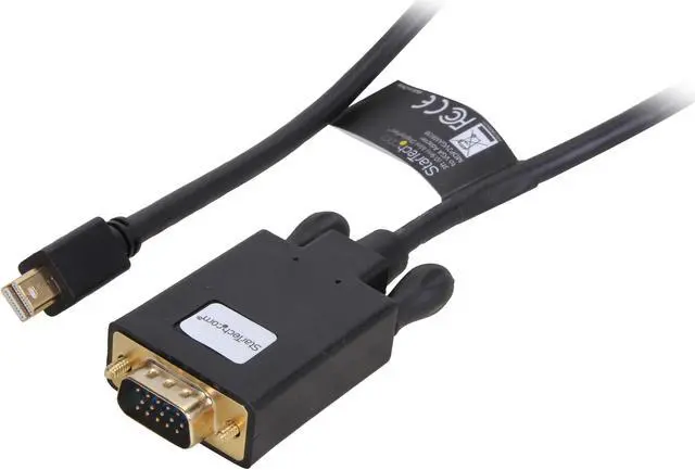 Main image of StarTech.com Model MDP2VGAMM3B Black Mini DisplayPort to VGA Adapter Converter Cable - mDP to VGA 1920 x 1200 Male to Male