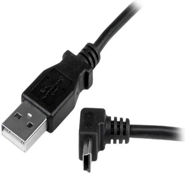 Alt view image 2 of 6 - StarTech USBAMB1MU 1m Mini USB Cable Cord - A to Up Angle Mini B - Black