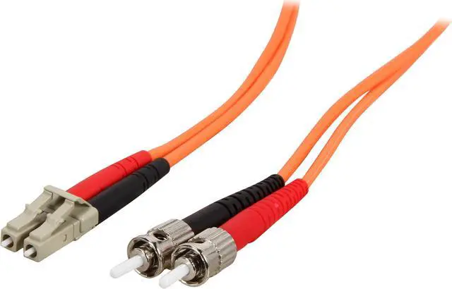 Main image of StarTech.com 50FIBPLCST3 9.8 ft [3 m] OFNP Plenum Multimode 50/125 Duplex Fiber Patch Cable LC - ST Male to Male
