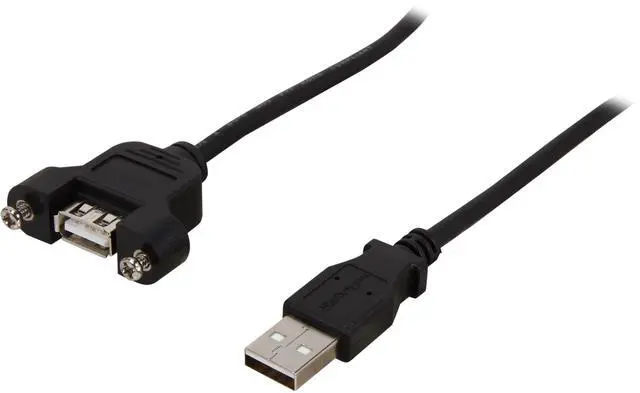 Main image of StarTech.com USBPNLAFAM3 Black Panel Mount USB Cable A to A Black