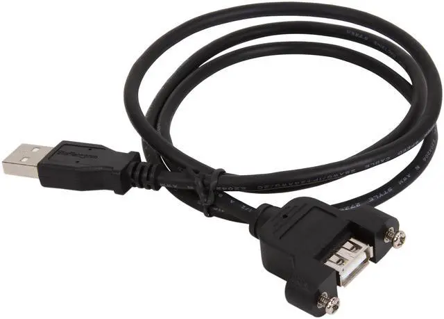 Alt view image 2 of 3 - StarTech.com USBPNLAFAM3 Black Panel Mount USB Cable A to A Black