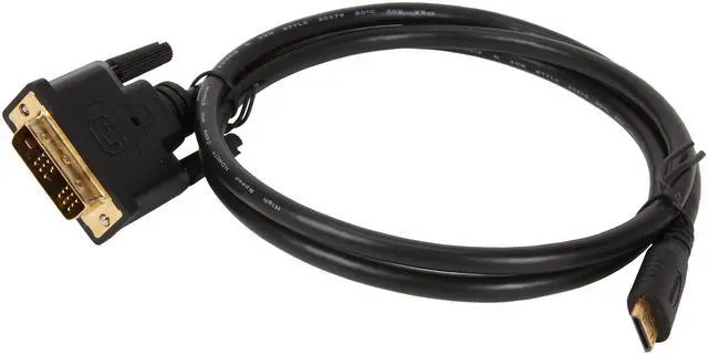 Alt view image 2 of 3 - StarTech.com HDCDVIMM1M 3.3 ft. Black Mini HDMI (19 pin) to DVI-D (19 pin) Cable Male to Male