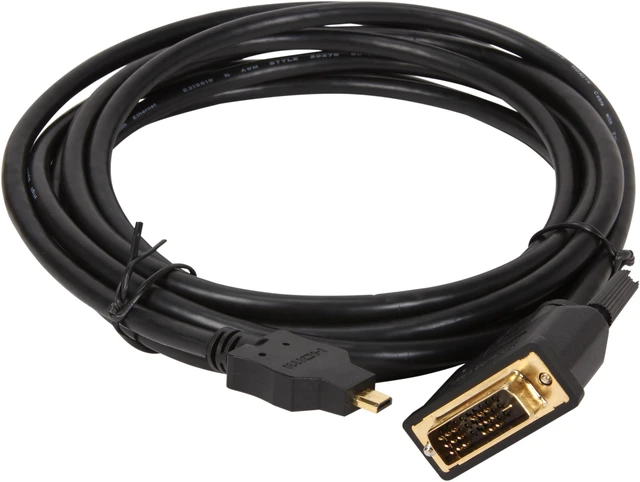 Alt view image 2 of 3 - StarTech.com HDDDVIMM3M Black Micro HDMI (19 pin) Male to DVI-D (19 pin) Male to Male Cable